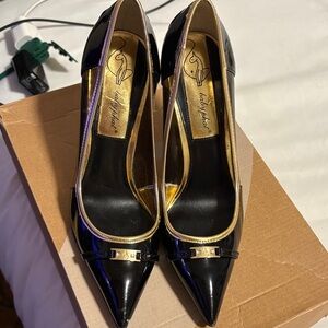Baby Phat Black and Gold Heels
